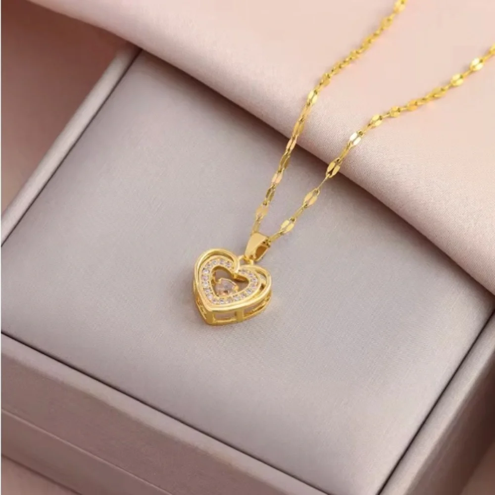 Gold Heart Necklace.